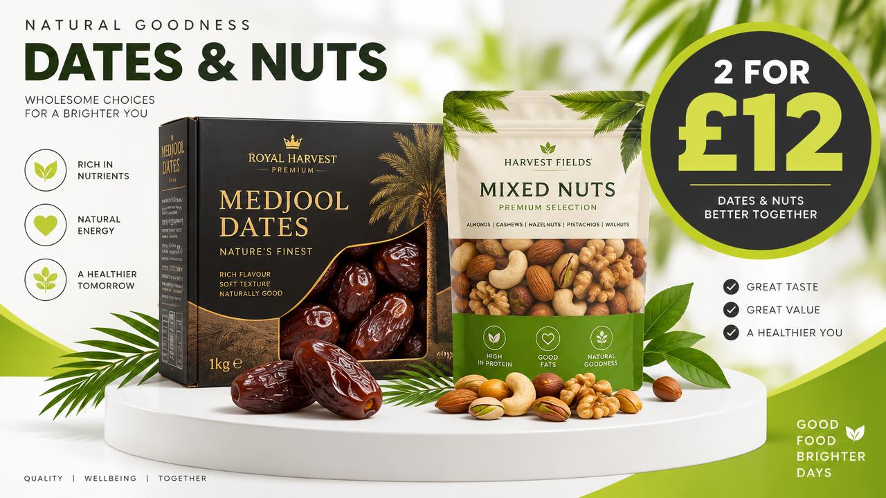 Dates and nuts — 2 for £12